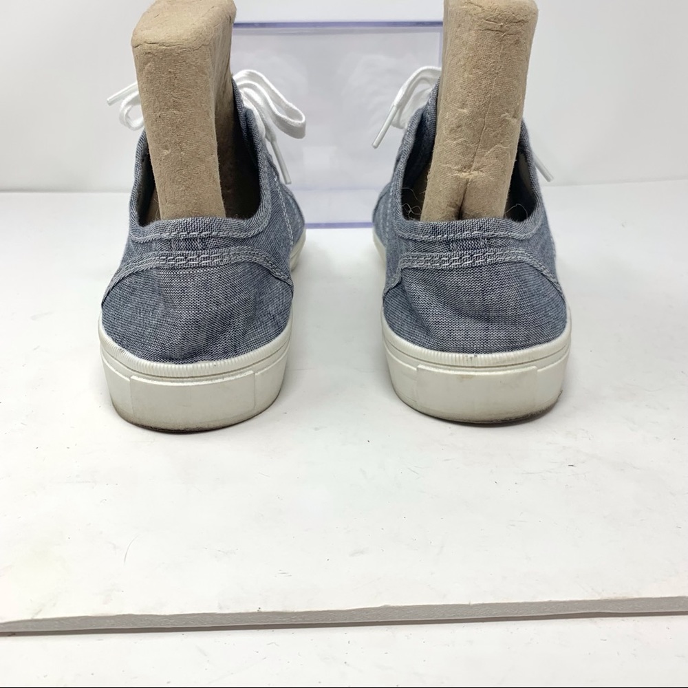 H&M Women sz 8.5 Gray/Navy Blue Canvas Flat Sneaker Shoe RN101255 - Picture 5 of 9